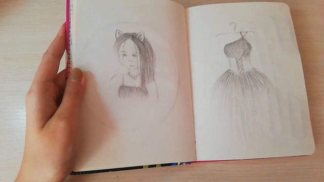 ОБЗОР СКЕТЧБУКА / ЛИСТАЕМ НЕ ЗАКОНЧЕННЫЙ СКЕТЧБУК / 2 часть / НОВЫЕ ИДЕИ ДЛЯ СКЕТЧБУКА / Dina.cherr