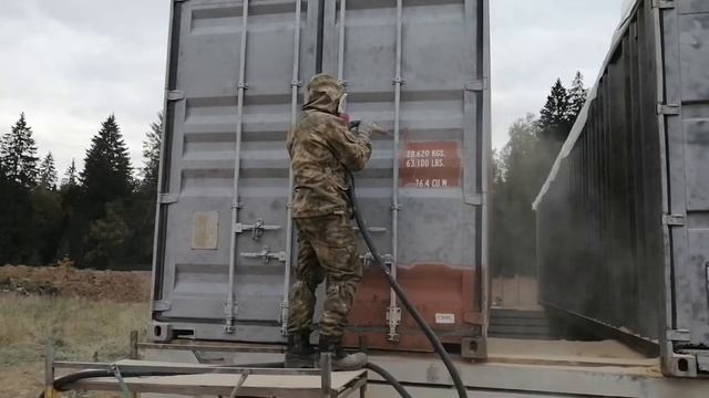 Пескоструйная обработка,реставрация морского контейнера