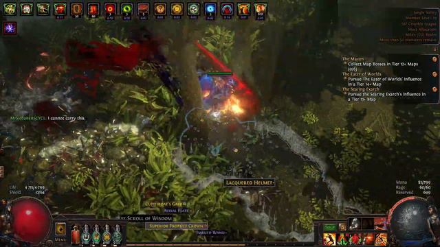 PATH OF EXILE SSF CRUCIBLE LEAGUE CYCLONE BERSERKER MAPPING #10 JUNGLE VALLEY