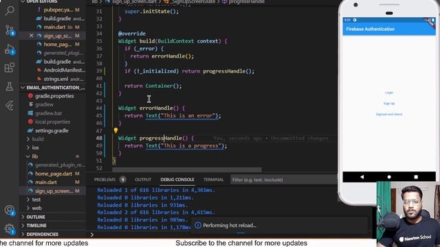 Day 53 | Email Password Authentication | Free Flutter Course | Newton School
