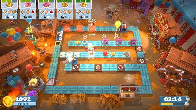 Overcooked! All You Can Eat (Carnival of Chaos) 3-1 (2 Players) -  3 STARS