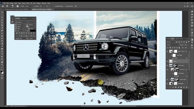COMMERCIAL CAR POSTER/BANNER DESIGN IN PHOTOSHOP | JEEP | DESICROWD