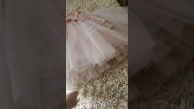 Детское нарядное платье в цвете пудра