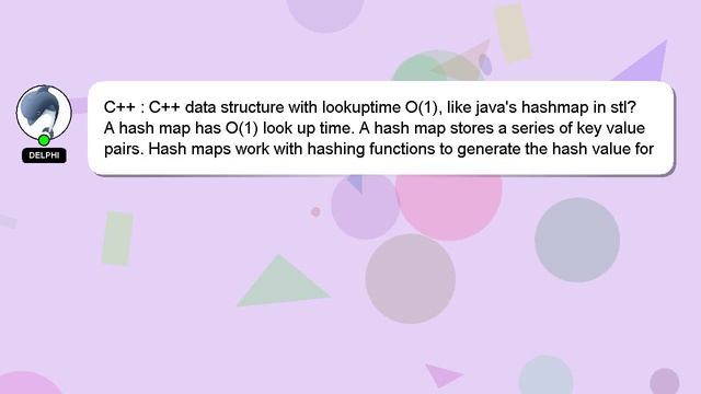 C++ : C++ data structure with lookuptime O(1), like java's hashmap in stl?