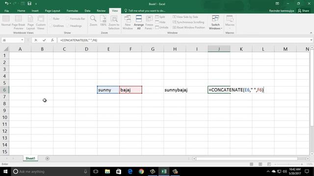 18* How to use CONCATENATE formula in Excel {Hindi}