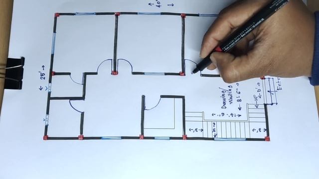 25 x 40 house plan with 3 rooms II 1000 sqft ghar ka design II 1000 sqft home design