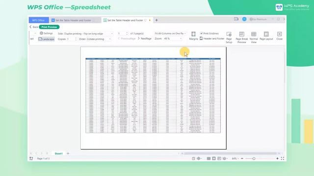 [WPS Academy] 2.1.3 Excel:Set the Table Header and Footer