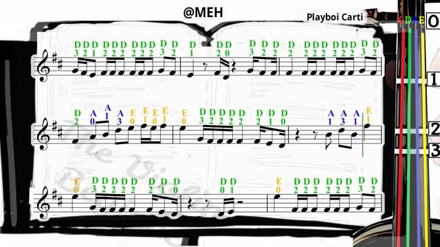@MEH | Playboi Carti | Violin SHEET MUSIC [With Fingerings] [Level 3]
