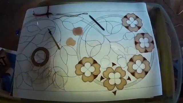 Сборка витража в технике Тиффани.
