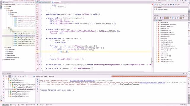 TDD Tetris in Java #4: Falling Pieces