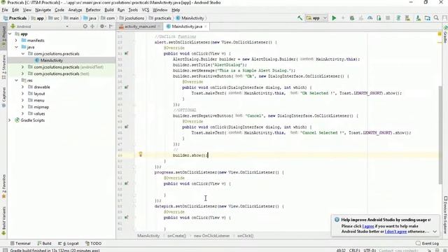 ITSM Practicals - Creating Dialogs (Alert,Progress,DatePicker,TimePicker)