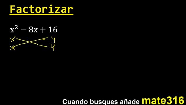 Factorizar X^2-8x+16 , Factores Primos , Metodo De Aspa Simple Y Comprobacion