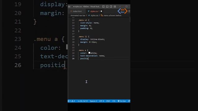 Animated Nav Bar | HTML CSS