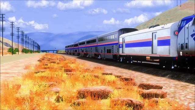 HD Train Simulator: AMTK 1 Rolls Through West Cameron, California