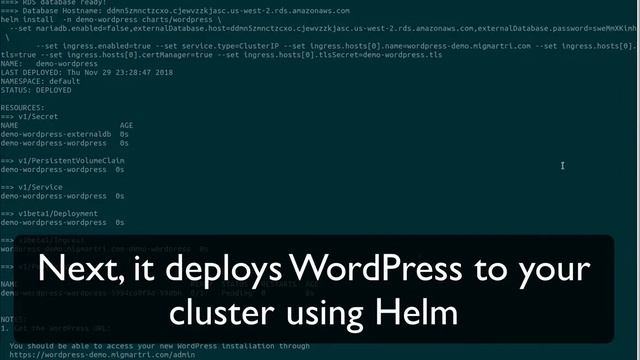 Lauch Production WordPress in Kubernetes using an RDS database with one command
