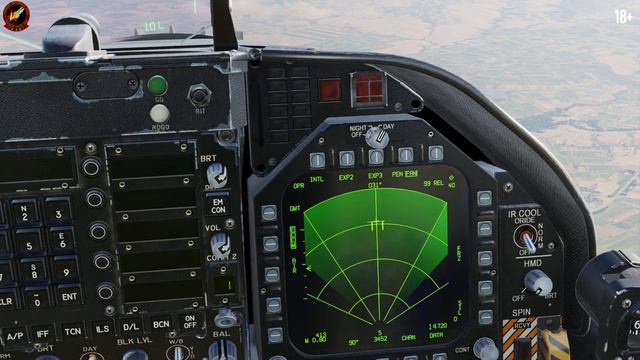 Обнаружение низколетящих вертолётов на F/A-18C / DCS World