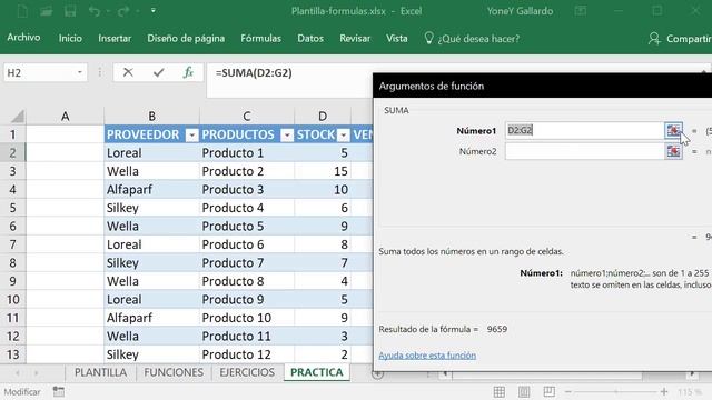 Función SUBTOTALES en Excel