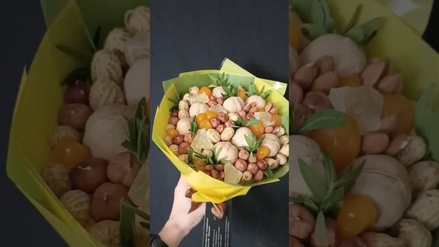 Мастерская съедобных букетов в Челябинске «Орешек» Букет из орехов и сухофруктов «Осенний лес S»