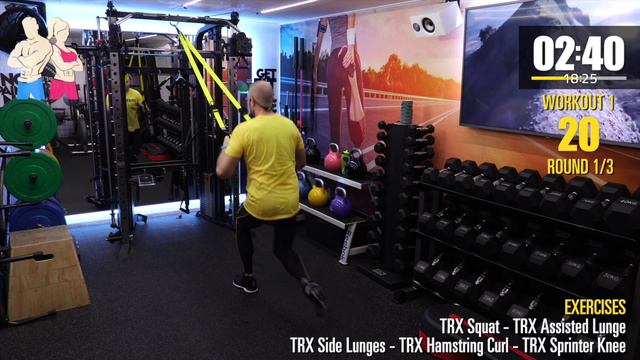 🟡  TRX Class - Leg, Core & Cardio (W3, D3) | Level 1 for Beginners 👍 TRXBLAST 🔥200-300 kcal