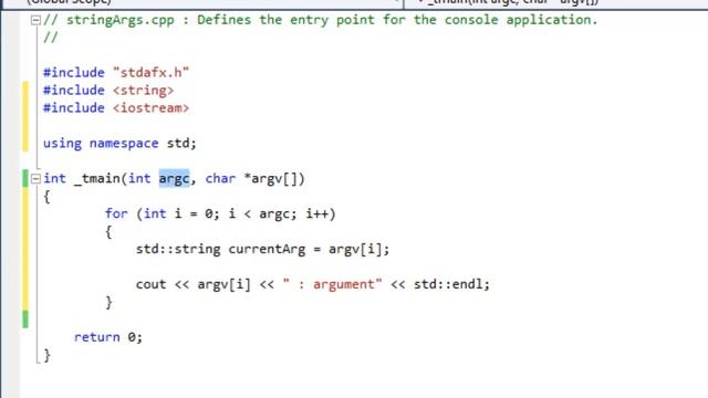 How to String[] Args in C++