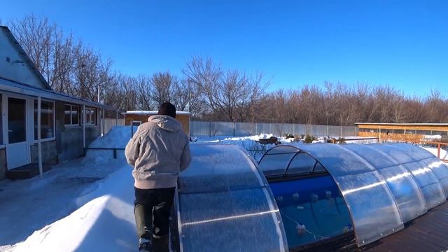 Обзор нашего участка зима  2019-2020/Overview of our site winter  2019-2020
