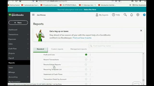 QuickBooks Online Closing Date