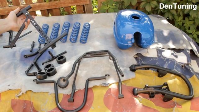 Мотоцикл Урал 650 часть 6 Опрессовка бензобака после сварки, доработка пружин амортизаторов