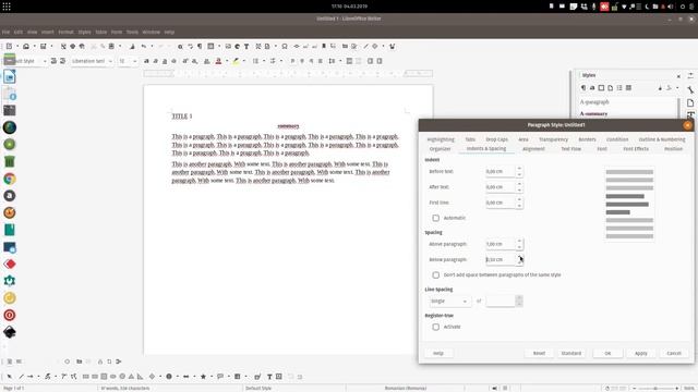 A simple video about How to use style in Libre Office