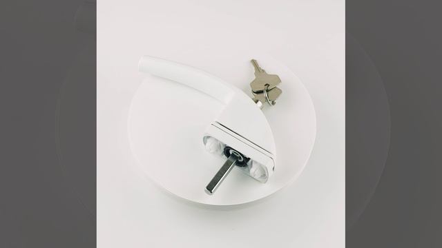 Ручка оконная DORF алюминий, 8-ми позиционная с ключом, 37 штифт, белая RSK10