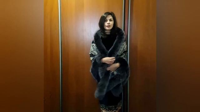 Платок «Молитва» с мехом лисы