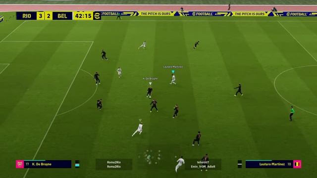 eFootball™ 2023 игра vs Roma2Rio, типичный сценарий после того, как поведешь в счете в 2 мяча