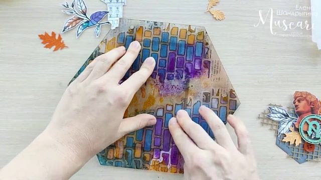 Мастер-класс "Альбом шестиугольник с акриловой страничкой" /tutorial scrapbooking / разворот второй