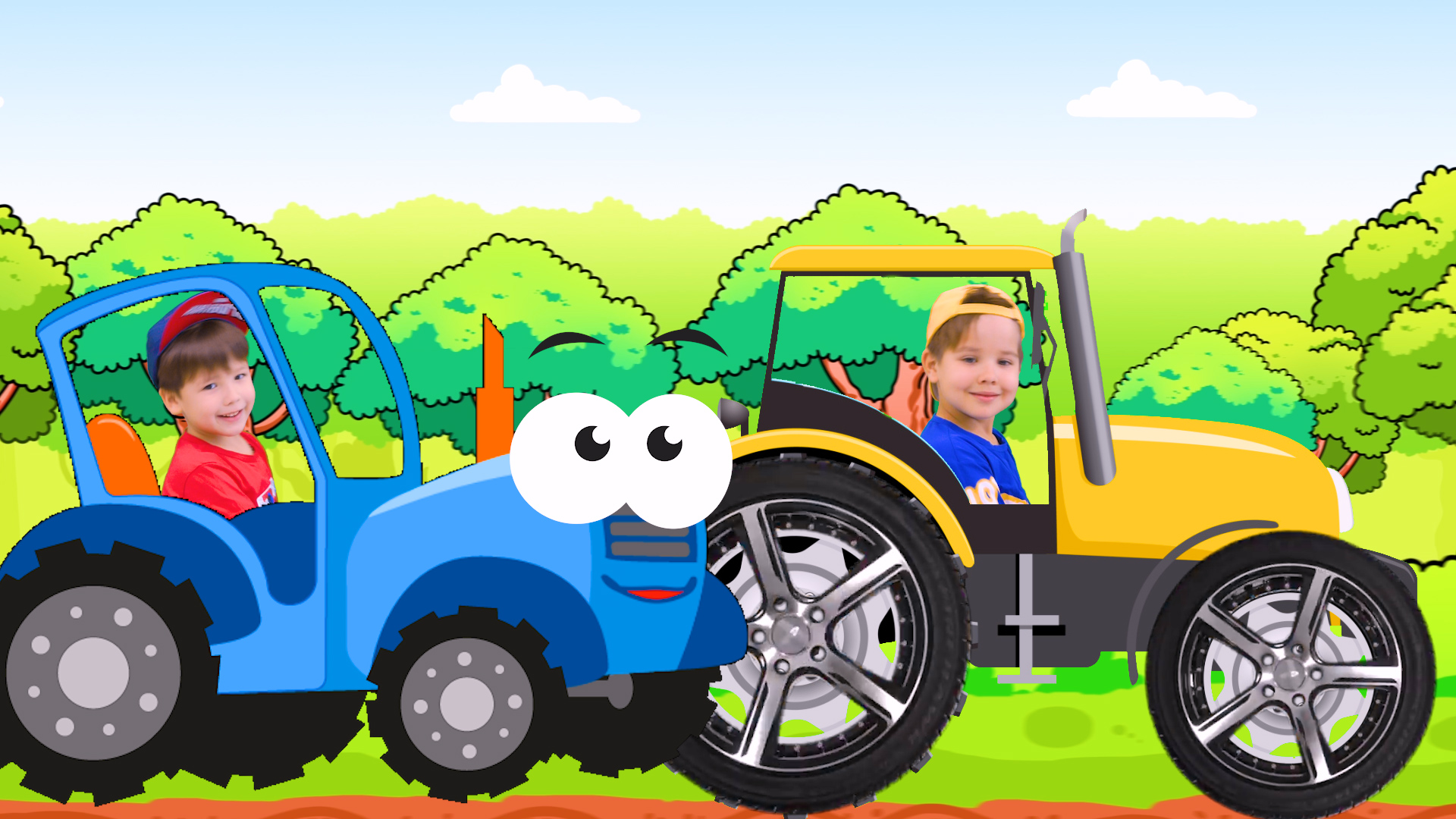 Синий трактор Обучающие песенки для детей Ремонт трактора и машинки