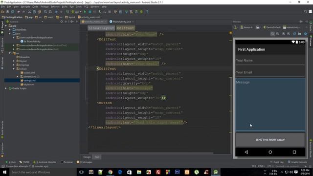 Android App Development Tutorial 12: Simple App With LinearLayouts