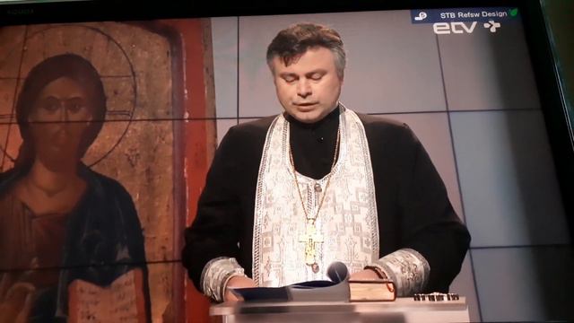 Утренний молебн ,канал ETV+ .Проповедь Отца Иоана ,,иерея Эстонской Православной церкви,Таллин