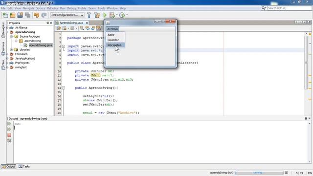 Curso de J2EE   Parte 2   Java Swing   21 Elementos de menu