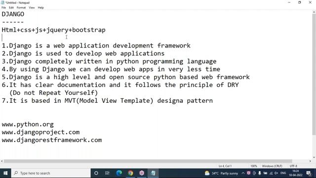 DJANGO with REST API tutorials || Demo - 1 || by Mr. Mohan Reddy On 18-04-2022 @4PM IST