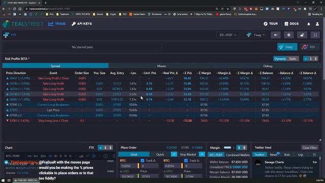 Risk Profile Tool BETA - Tealstreet Trading Terminal