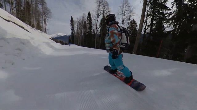 Красная поляна. Роза Хутор. Трасса. Спуск под дафной.