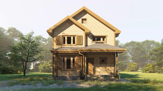 Двухэтажный каркасный дом 8х10. Проект КД-38. Внешний вид.