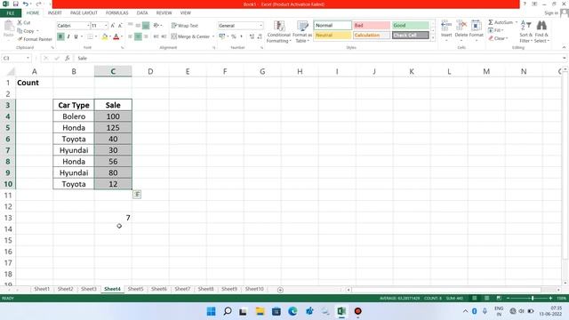 COUNT formula in excel | Excel COUNT Function