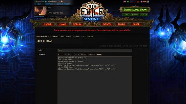 [PoE] F2P Trading | Trade Without Premium Tabs | Forum Trade | Path of Exile