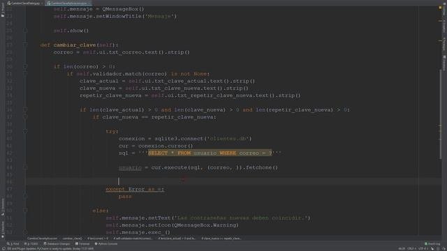 PyQt - Receta 66: Parte 68: Crear un Formulario de Cambio de Contraseña