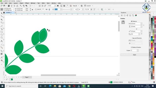 Logo Design in CorelDraw || Leaf's in Round || CorelDraw 2021 || Leaf logo in circle || Round logo