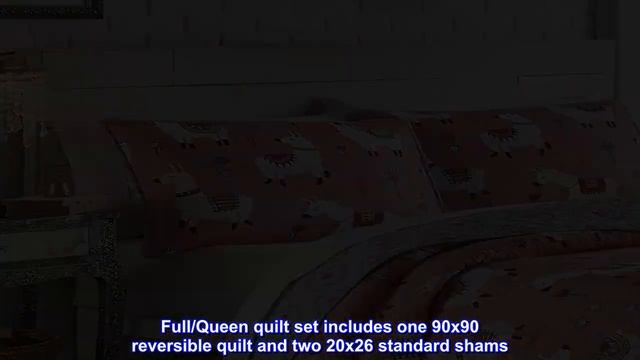 Great product -  Vue Llama Drama 3-Piece Reversible Quilt Set, King, Coral