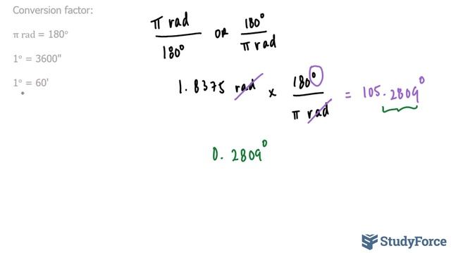 ? How to convert from radians to degrees, minutes, seconds
