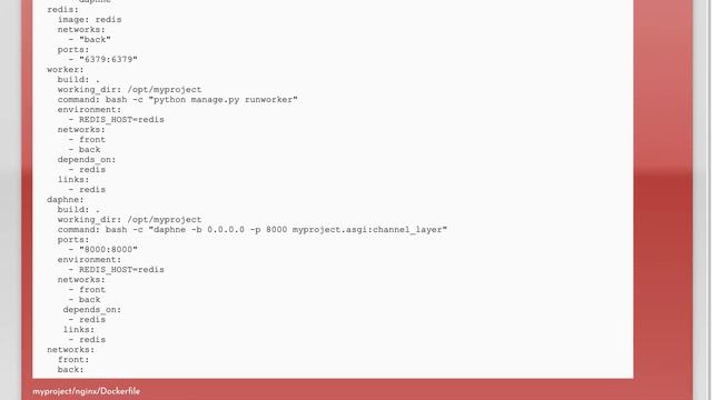 Deploy to docker with nginx, django, daphne