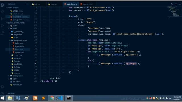 #12. Logout and Authorization in django | Django Ajax Tutorial In Hindi