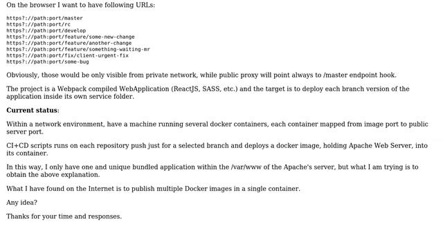 Multiple website paths on single Docker container