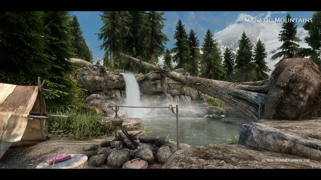 NEW 8K Mountain Textures for Skyrim SE vs Majestic Mountains (1440p)